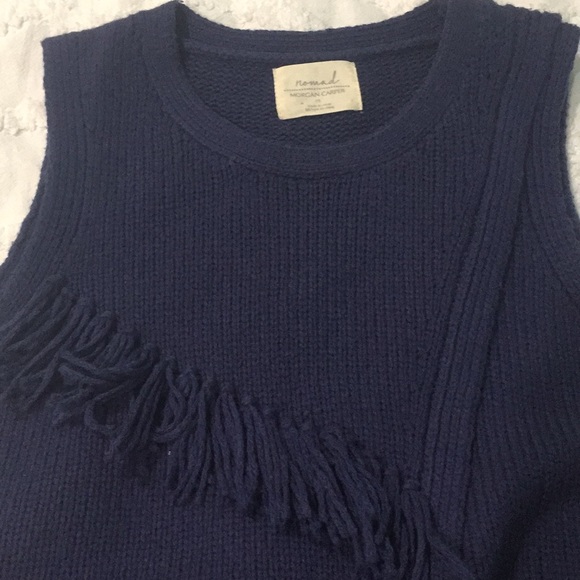 Anthropologie asymmetrical fringe / tassel knit - Picture 6 of 15